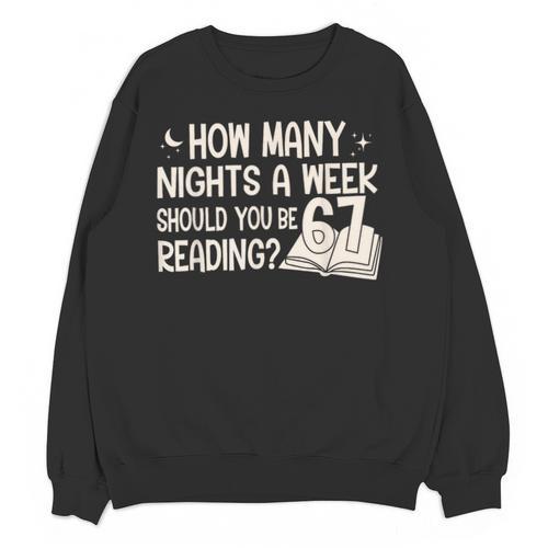 Vintage How Many Nights Reading 67 Meme Book Lover Teacher Unisex Sweatshirt - Bookorys
