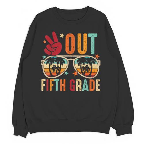 Vintage Peace Out 5th Grade Graduation Last Day Of School Unisex Sweatshirt - Best Gift Smart