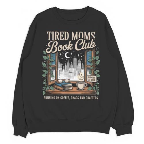 Vintage Tired Moms Book Club Bookish Booktrovert Unisex Sweatshirt - Bookorys AU