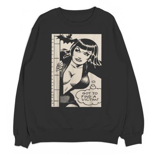 Vintage Vampire Bat Vampire Pin Up Girl Horror Comic Book Unisex Sweatshirt - Bookorys