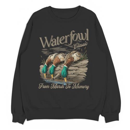 Waterfowl Classic Duck Hunting Marsh To Memory Mallard Unisex Sweatshirt - Easessy