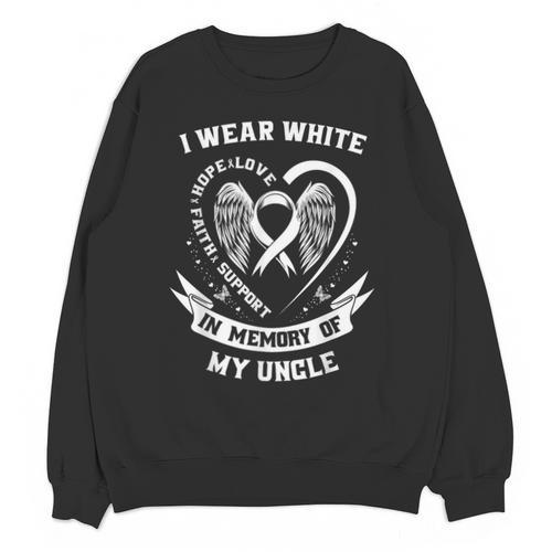 Wear In Memory Of Uncle Lung Cancer Awareness Products Unisex Sweatshirt - Easessy