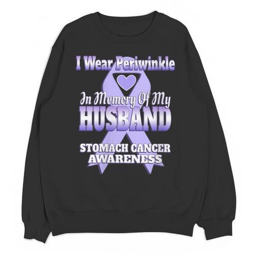 I Wear Periwinkle In Memory Of My Husband Stomach Cancer Unisex Sweatshirt - Easessy