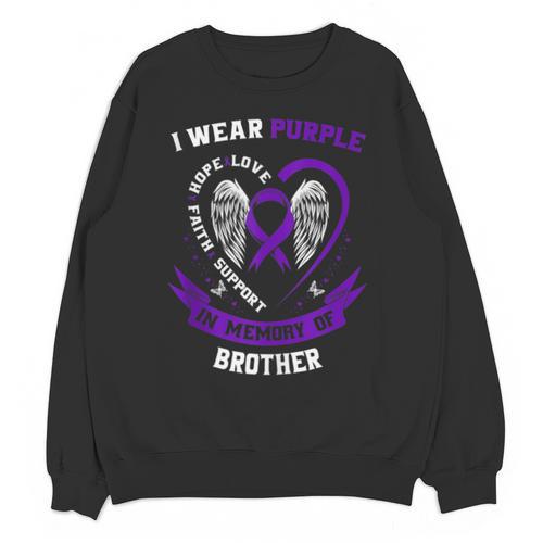 I Wear Purple In Memory Of Brother Epilepsy Awareness Family Unisex Sweatshirt - Easessy