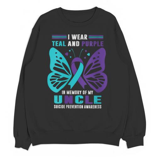 I Wear Teal And Purple In Memory Of My Uncle Unisex Sweatshirt - Easessy