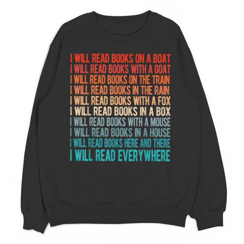 I Will Read Books On A Boat Kids Reading Unisex Sweatshirt - Bookorys