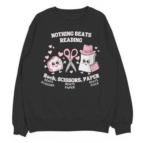Women's Nothing Beats Reading Book Lover Statement Unisex Sweatshirt - Bookorys CA