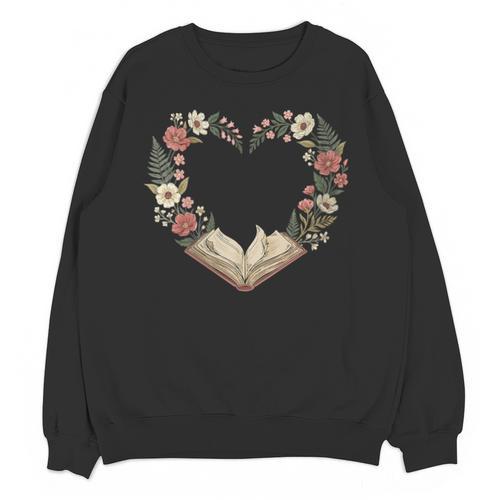 Women's Vintage Book Lover Valentine Heart Unisex Sweatshirt - Bookorys
