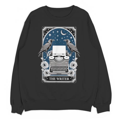 The Writer Typewriter Crow Writing Journalist Book Writer Unisex Sweatshirt - Bookorys CA