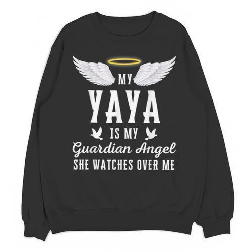My Yaya Is My Guardian Angel In Loving Memorial Memory Tee Unisex Sweatshirt - Easessy