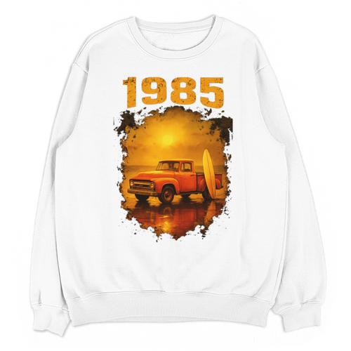 1985 Vintage Sunset Surf Truck Retro Beach Nostalgia Unisex Sweatshirt - Figerry