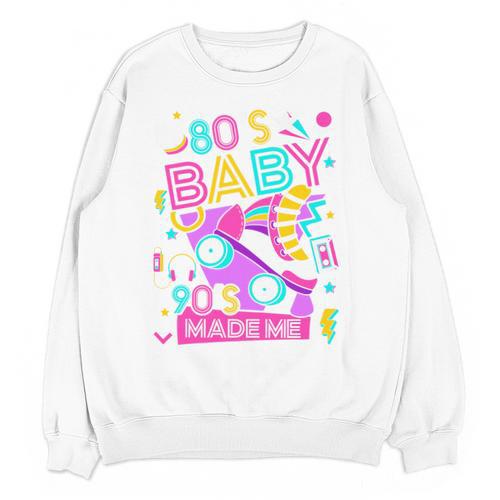 80's Baby 90's Made Me 1980s 1990s Nostalgia Retro Party Premium Tri-Blend Unisex Sweatshirt - Figerry