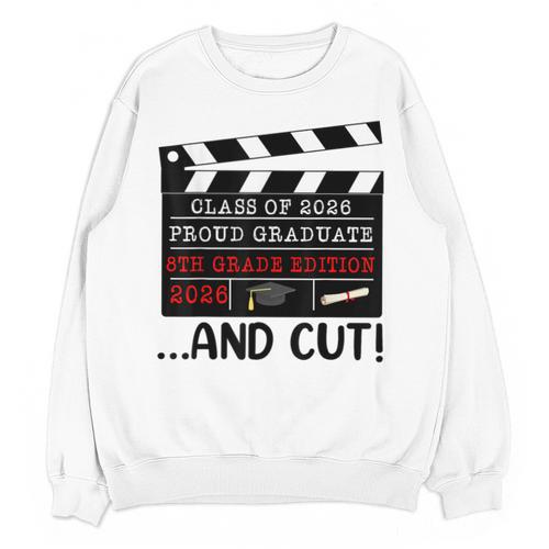 8th Grade Graduation 2026 Graduate Clapperboard Unisex Sweatshirt - Best Gift Smart