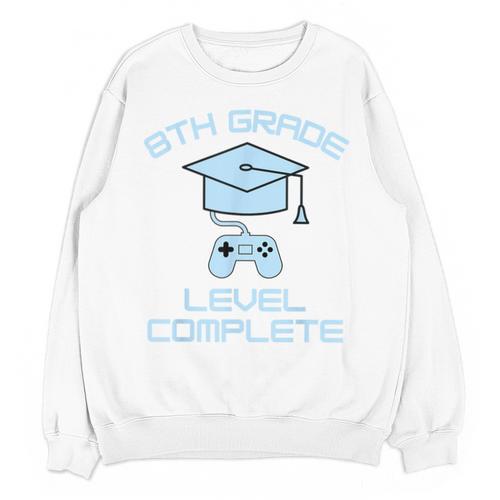 8th Grade Level Complete Eighth Grade Gamer Graduation Day Unisex Sweatshirt - Best Gift Smart