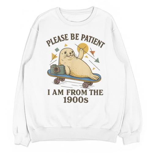 90s Manatee Humor Please Patient I'm From The 1900s Unisex Sweatshirt - Figerry