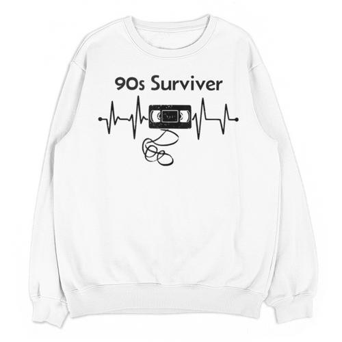 90s Survivor Retro Nostalgia Vintage Throwback Unisex Sweatshirt - Figerry