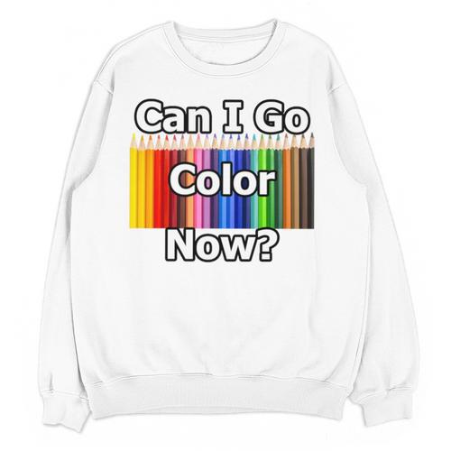 Adult Coloring Book Can I Go Color Now Women Men Adults Premium Tri-Blend Unisex Sweatshirt - Bookorys DE
