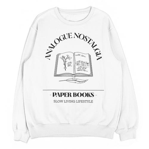 Analogue Nostalgia Paper Books Book Graphic Unisex Sweatshirt - Figerry