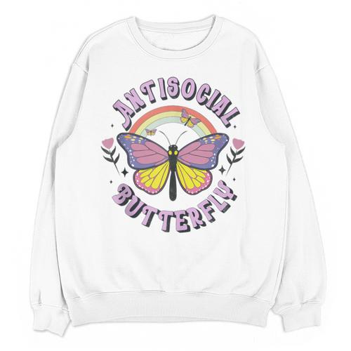 Antisocial Butterfly Tees For Introvert Men Women Girls Unisex Sweatshirt - Raresse