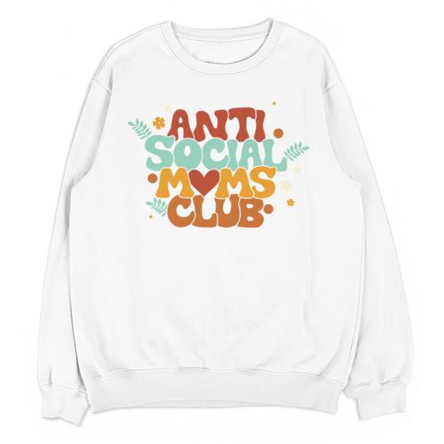 Antisocial Moms Club Introvert Mom Mothers Introverted Retro Unisex Sweatshirt - Raresse