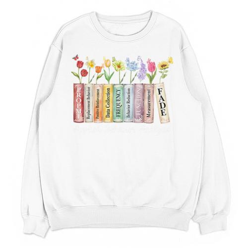 Applied Behavior Analysis Book Wildflower ABA RBT Therapist Premium Tri-Blend Unisex Sweatshirt - Bookorys