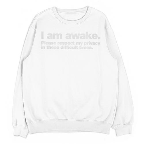 I Am Awake Please Respect My Privacy Introvert Design Premium Tri-Blend Unisex Sweatshirt - Raresse
