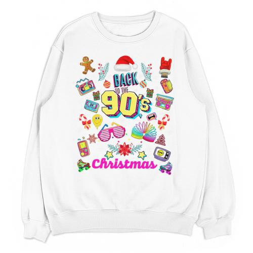 Back To 90's Christmas Nostalgia Quotes Graphic Premium Tri-Blend Unisex Sweatshirt - Figerry
