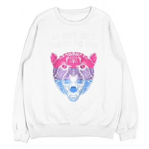 Bi Shy And Ready To Cry Bisexual Introvert Bi Pride Raglan Baseball Tee Unisex Sweatshirt - Raresse