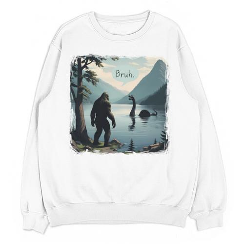 Bigfoot Sasquatch & Loch Ness Monster Introvert Bruh Unisex Sweatshirt - Raresse