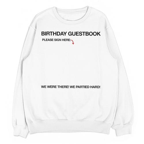 Birthday Guestbook Signable Memory Board Unisex Sweatshirt - Easessy