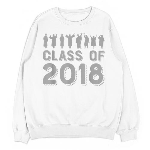 Blue & Grey Class Of 2018 Senior Graduation T Shirt Unisex Sweatshirt - Best Gift Smart