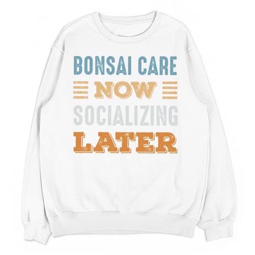 Bonsai Care Now Minimal Socializing Introvert Vintage Unisex Sweatshirt - Raresse