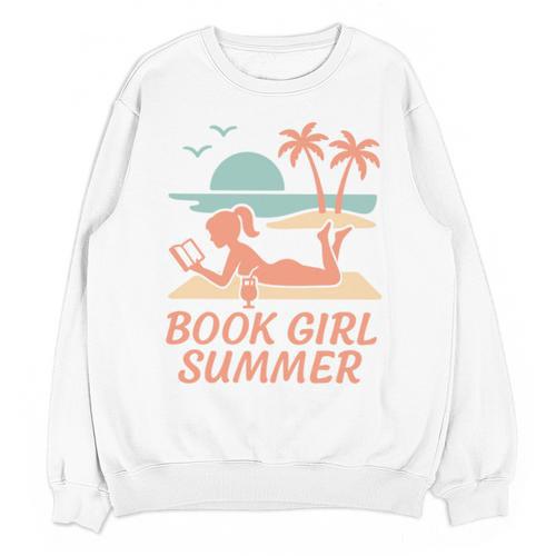 Book Girl Summer Book Reading Retro Sunset Unisex Sweatshirt - Bookorys CA