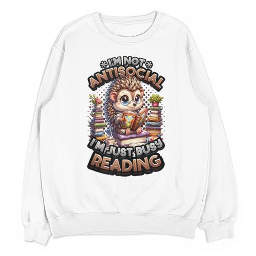 Book Lover Hedgehog Reading Books Introvert Bookworm Unisex Sweatshirt - Raresse