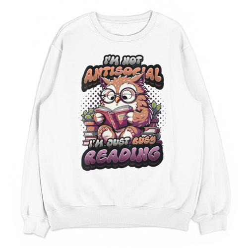 Book Lover Owl Reading Books Introvert Bookworm Unisex Sweatshirt - Raresse