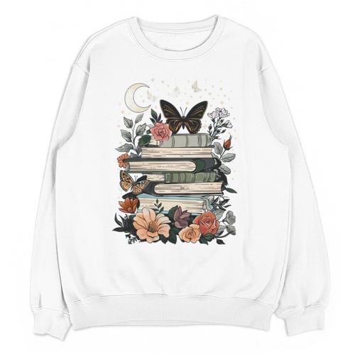 Bookish Cottagecore Aesthetic Celestial Reader Book Lover Unisex Sweatshirt - Bookorys