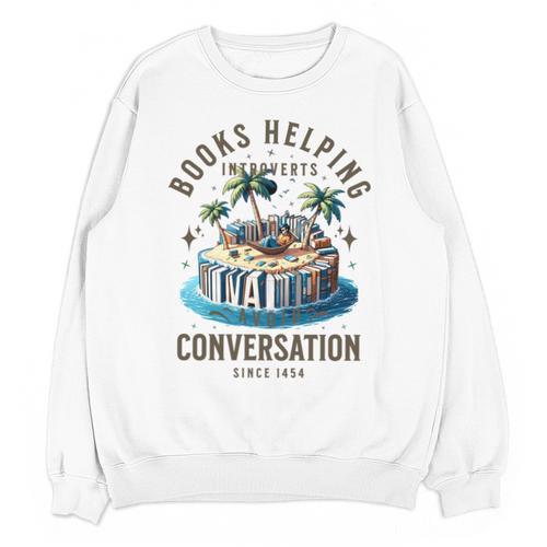 Books Helping Introvert Avoid Conversation Unisex Sweatshirt - Raresse