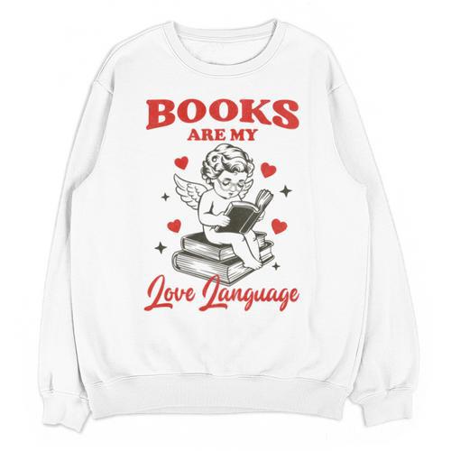 Books Are My LoveLanguage Cupid Valentines Unisex Sweatshirt - Bookorys DE