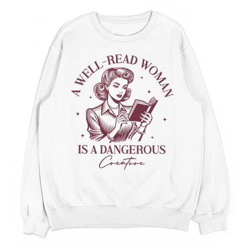 Books A Well-Read Woman Is A Dangerous Creature Women Premium Tri-Blend Unisex Sweatshirt - Bookorys UK