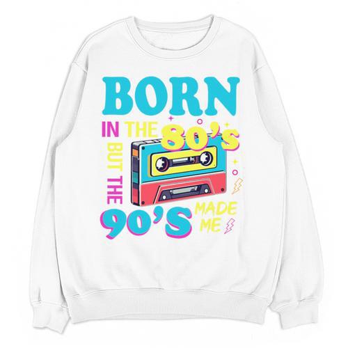 Born In The 80's But 90's Made Me Nostalgia Cassette Tape Premium Tri-Blend Unisex Sweatshirt - Figerry