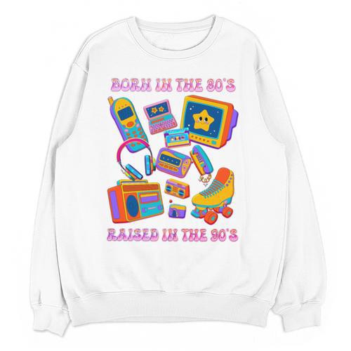 Born In The 80s Raised In The 90s Nostalgia Retro Memories Premium Tri-Blend Unisex Sweatshirt - Figerry