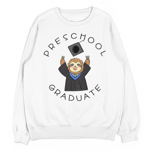 Boys Girls Preschool Graduate Sloth Graduation Cap Unisex Sweatshirt - Best Gift Smart