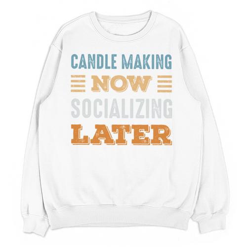 Candle Making Now Minimal Socializing Introvert Vintage Unisex Sweatshirt - Raresse