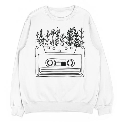 Cassette Tee 80s 90s Retro Party Costume Nostalgia Cassette Unisex Sweatshirt - Figerry