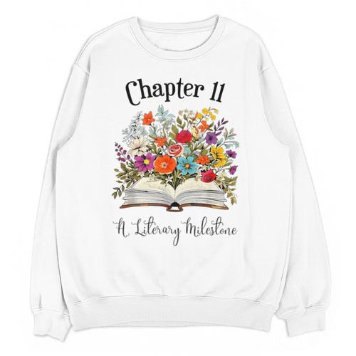 Chapter 11 Years Old 11th Birthday Wildflower Book Lover Unisex Sweatshirt - Bookorys DE