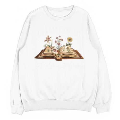 Chapter 21 Years Old 21st Birthday Wildflower Book Lover Premium Tri-Blend Unisex Sweatshirt - Bookorys