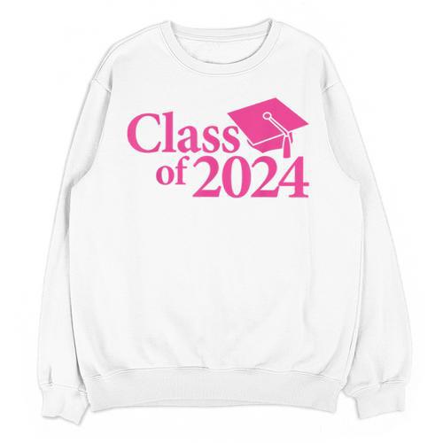 Class Of 2024 Pink For Girls And Women Graduation Unisex Sweatshirt - Best Gift Smart