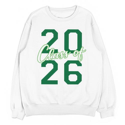 Class Of 2026 Graduation Varsity Green And On The Back Unisex Sweatshirt - Best Gift Smart