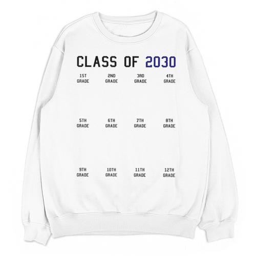 Class Of 2030 Graduation T-Shirt With Space For Handprints Unisex Sweatshirt - Best Gift Smart