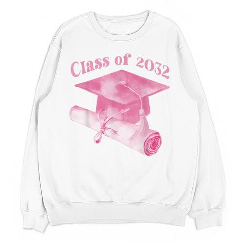 Class Of 2032 Senior 2032 Back To School 2032 Graduation Cap Unisex Sweatshirt - Best Gift Smart